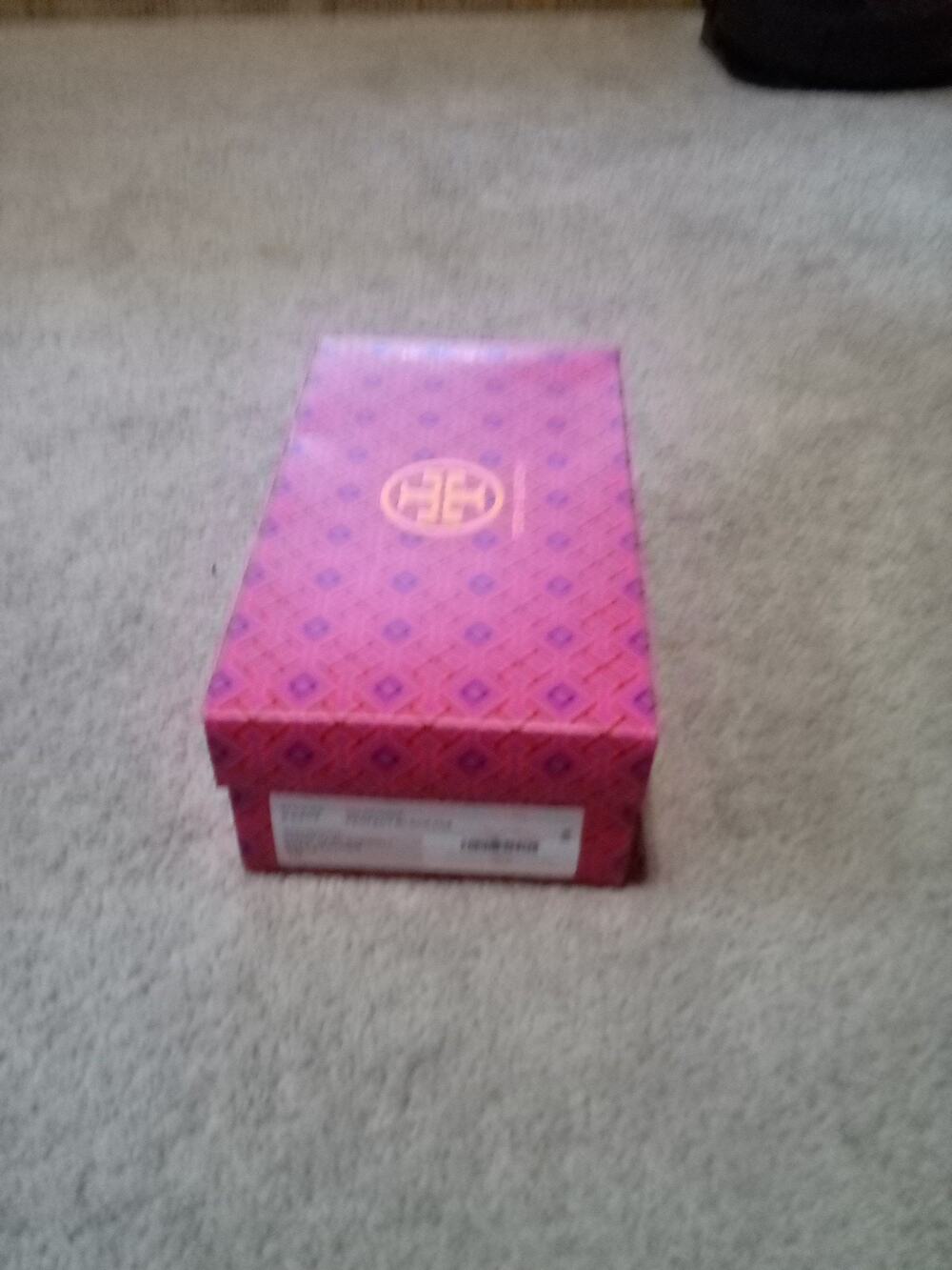 NIB Tory Burch Women's Black Calf Leather Emmy Flats Sandals Sz 10